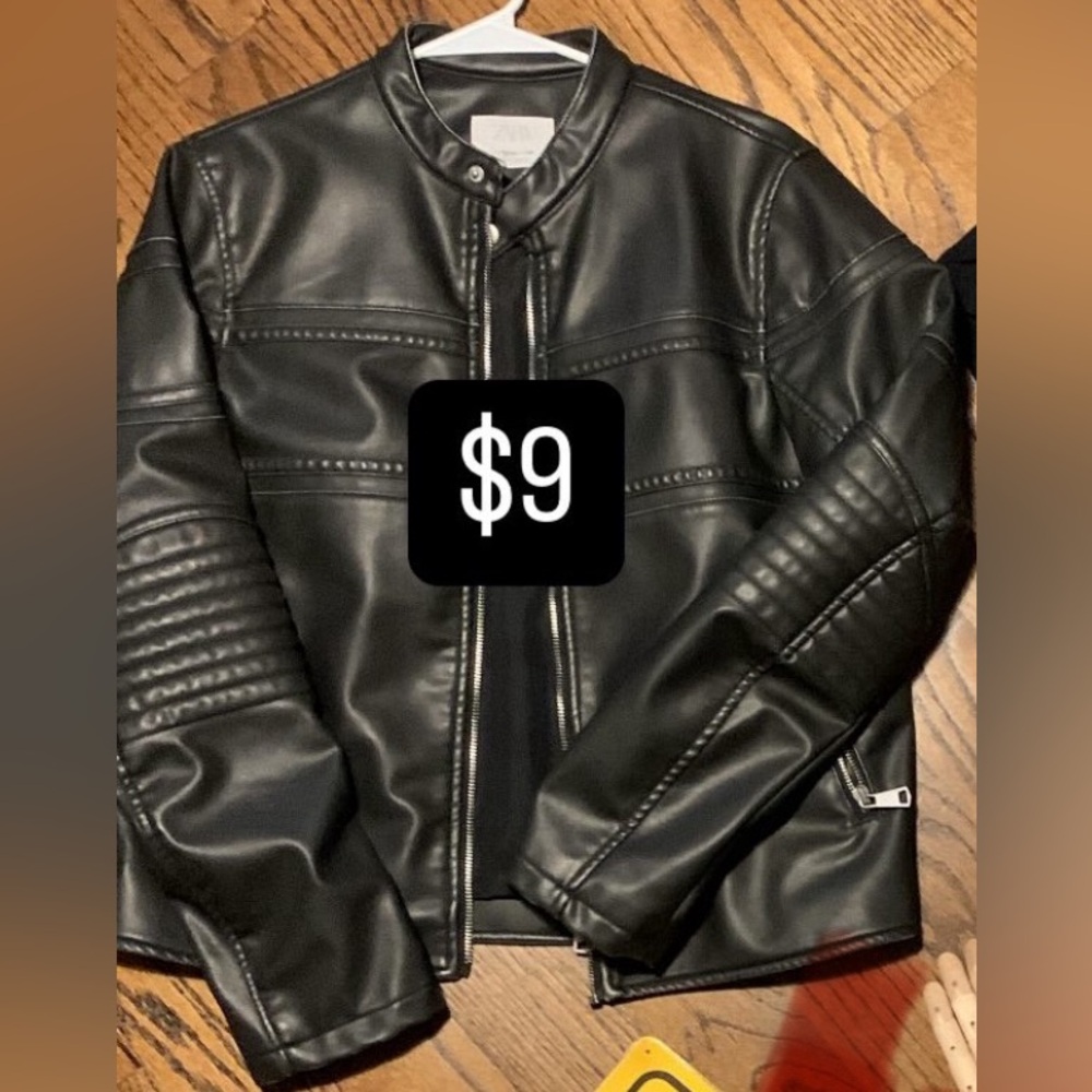 Pleather BOYS XL Zara biker jacket